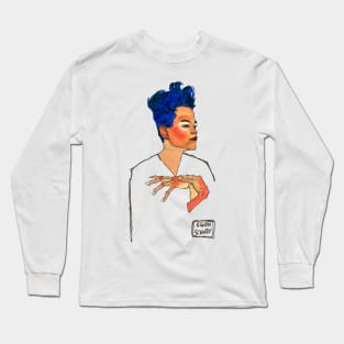 Egon Schiele "Blue Hair" Long Sleeve T-Shirt